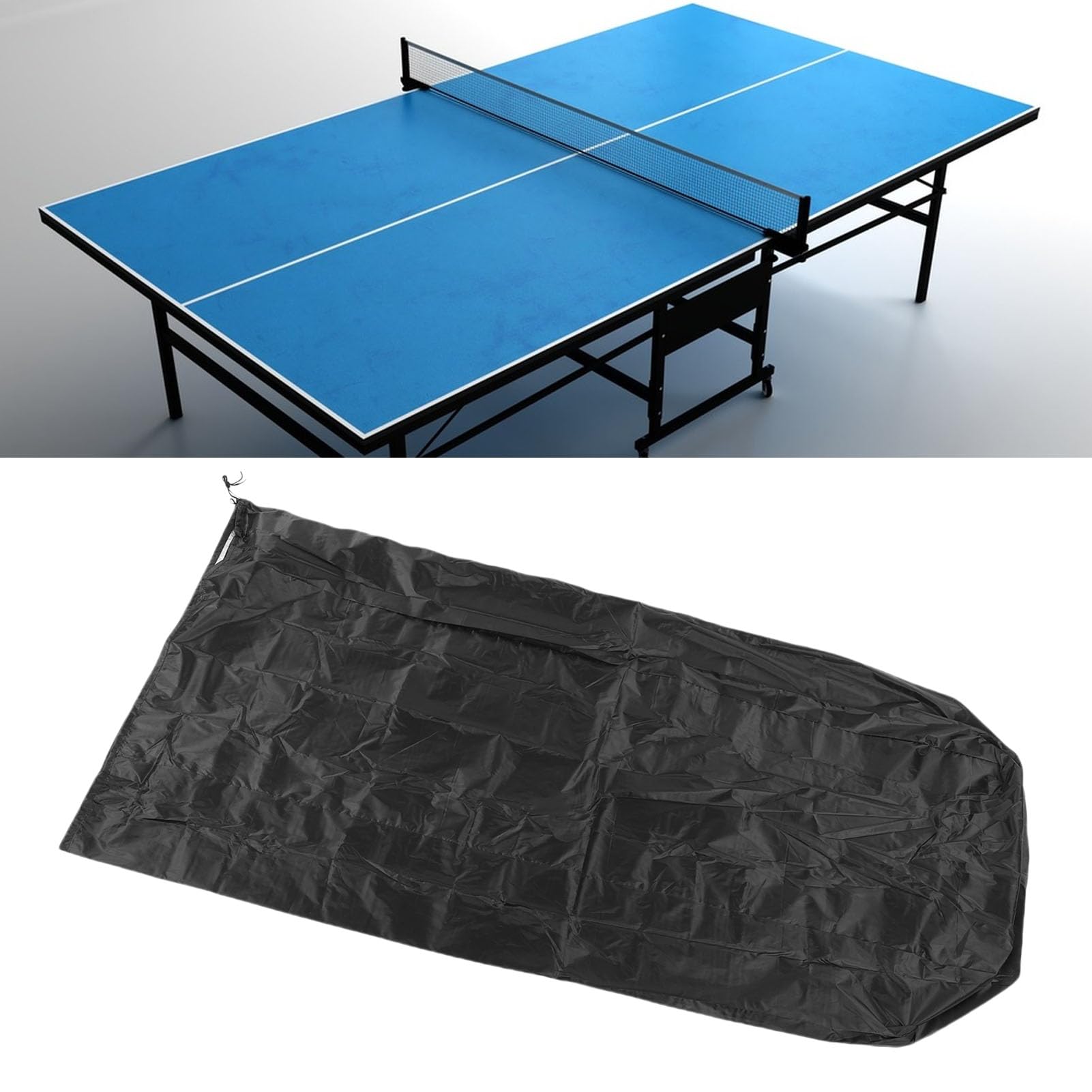 Fockety Pokrowiec na stół do -ponga, Pokrowiec na Tenis Stołowy z Tkaniny Oxford 600D na Składane Płaskie Paletki Stołowe o Wymiarach 9x5 Stóp Torba Organizacyjna, Wodoodporna, Odporna
