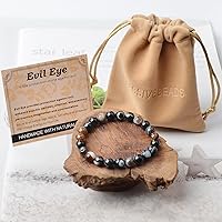 Vista 739 de MASSIVE BEADS Pulsera elástica de yoga hecha a mano con piedra natural, cristal curativo, energía, regalos para adultos unisex de 0.157 in, 0.236
