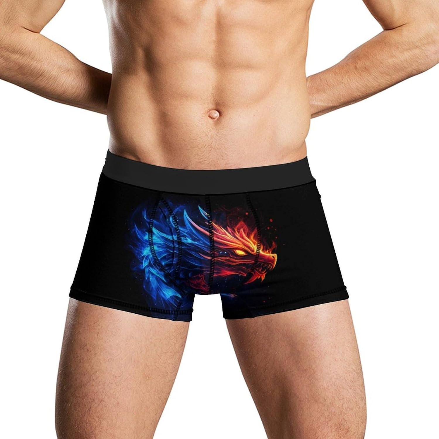 Dragon Novelty Men's Boxer Briefs Soft Breathable Underpants Trunks Stretch Underwear