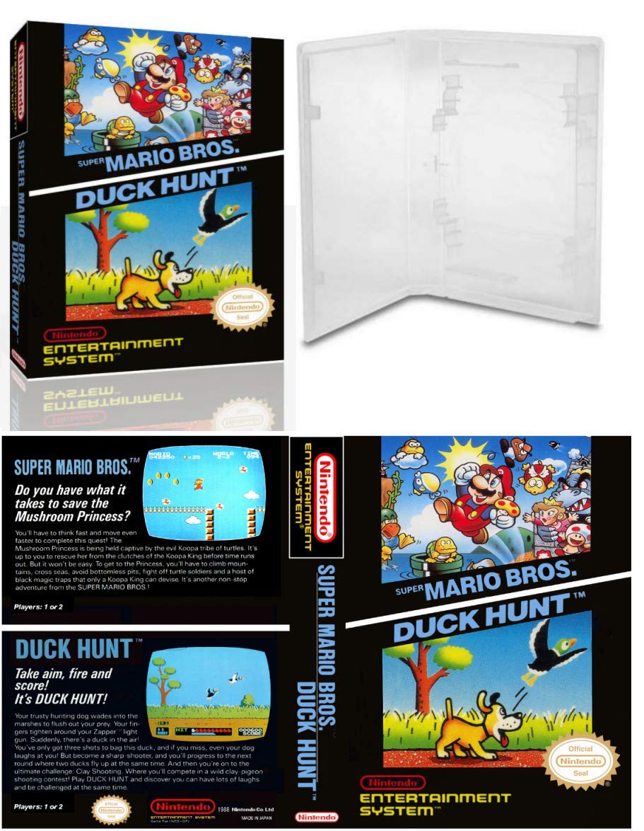 Super Bros.Duck Hunt NES Replacement Universal Game Case Box + Cover Art Work Only