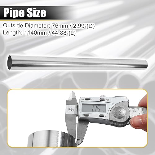 Miniatura 46 de X AUTOHAUX Straight 4" OD 35" Length DIY Custom Mandrel Exhaust Pipe 4 Inch Tube Pipe T304 Stainless Steel Universal Fit