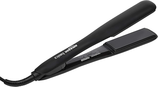 Amazon Basics PTC Tourmaline Ceramic LCD Display Hairstyling Iron with Auto Shut Off Function, 3.2 cm - Black