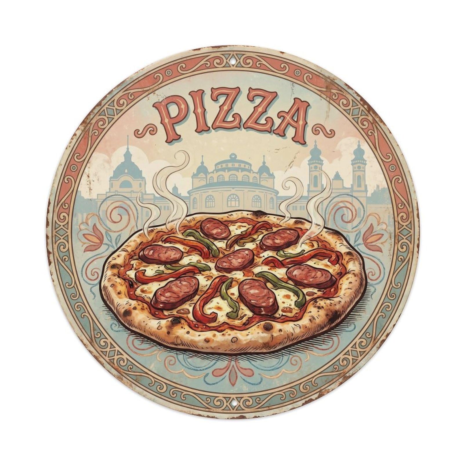 Trattoria Pizza Food Pizzeria Culture Heritage Diner Metal Tin Sign