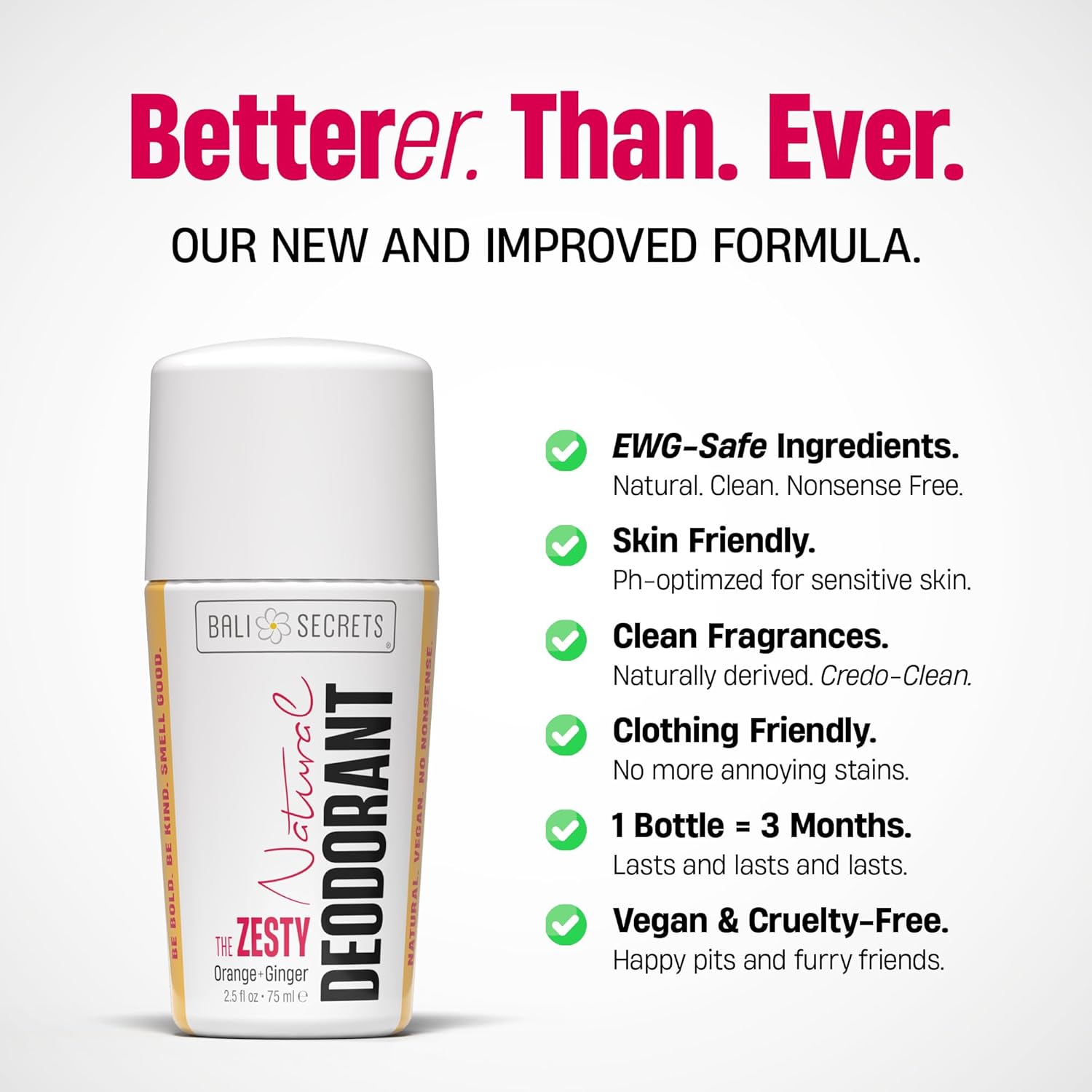 Bali Secrets Natural Deodorant for Women & Men. Nonsense Free. Clean Formula for Sensitive Skin. Strong & Reliable Odor Protection. No Synthetic Aluminum. Organic & Vegan [THE ZESTY] - Image 2