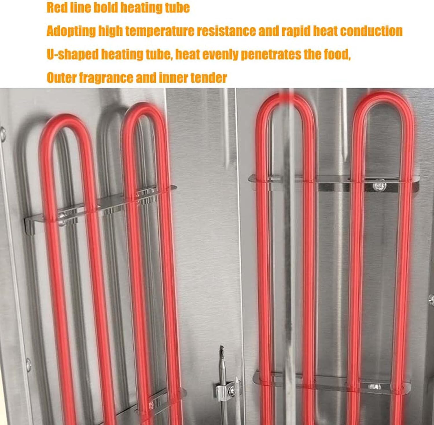 KnoRRs Electric Vertical Broiler Barbecue Machine, Smoke Free Kebab Rotisserie Kit, Detachable Grill Rotisserie Machine for Home, 360 ° Roatation Barbecue Machine