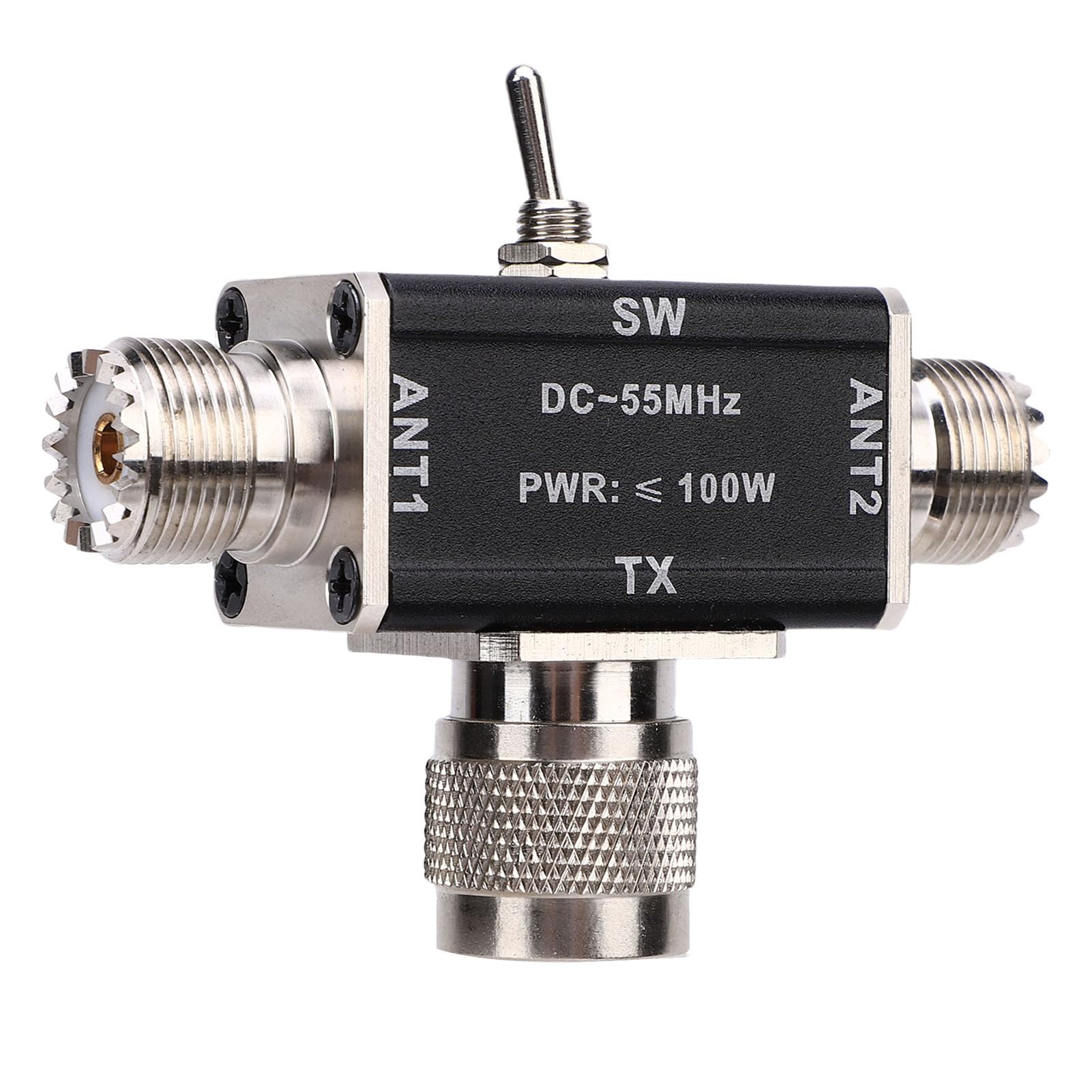 Ausla Commutatore per Antenna Coassiale, Commutatore Coassiale CB HAM a 2 Vie 100 W con Protezione di Interruzione e Messa a Terra per YouKits