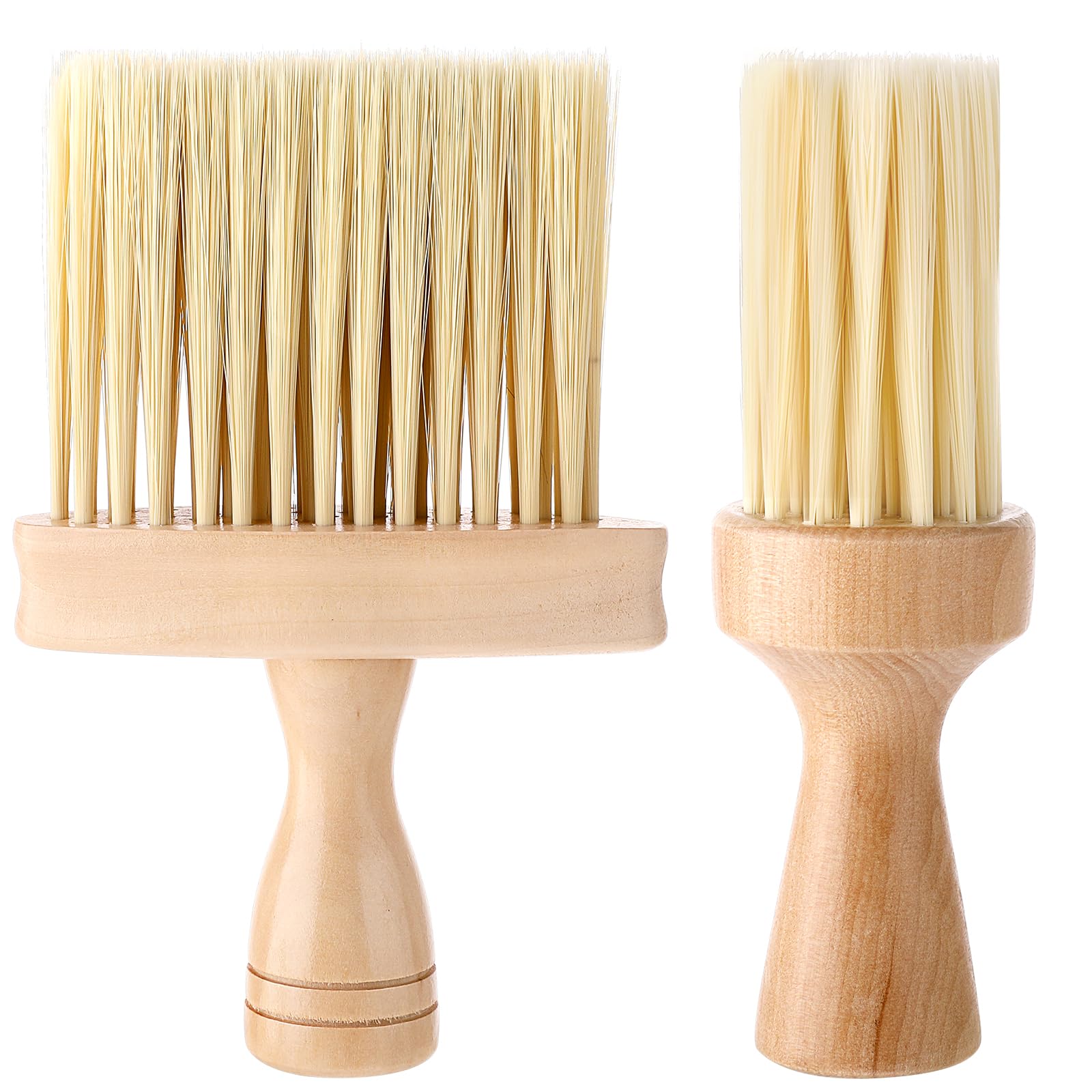 2 cepillos de peluquero para el cuello, cepillo profesional de corte de pelo, cepillo de peluquero para el cuello, cepillo para polvo de pelo para cepillar el cabello alrededor del cuello y las orejas