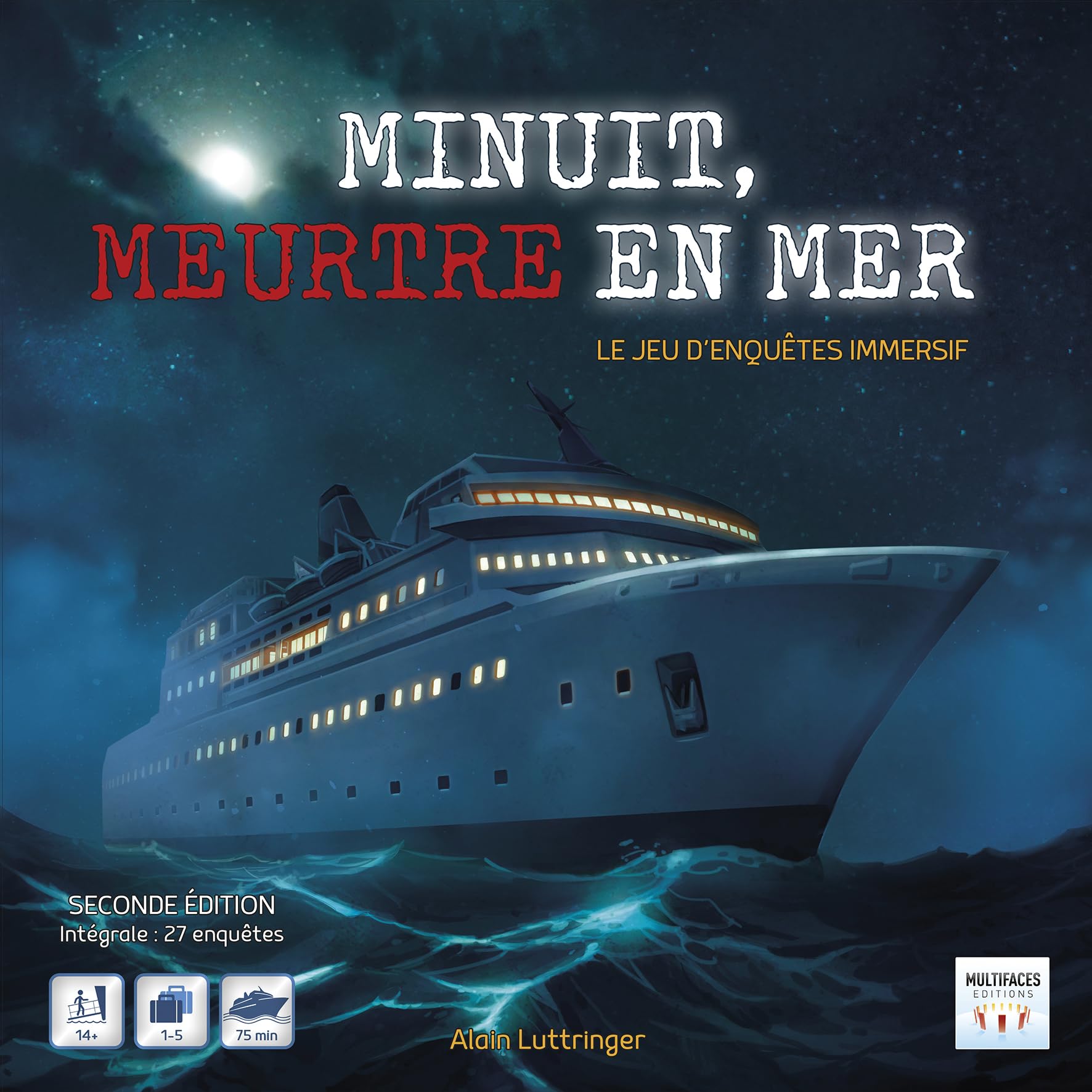 Asmodee - Mezzanotte, Omicidio in Mare 2nde Edizione - Multifaccia - Gioco investigativo sceneggiato - Cooperativo o Solo - Da 14 Anni - 1 a 6 Giocatori - 30 a 90 Min - Versione Italiana