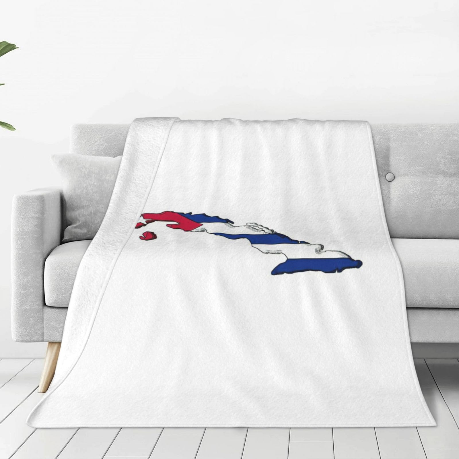 Couverture polaire chaude drap de lit imprimé Cuba jeté de canapé confortable