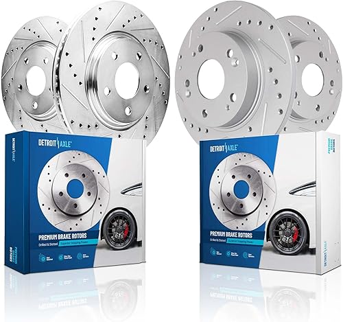Miniatura 75 de Detroit Axle - Kit de freno delantero para Ford Explorer Mercury Mountaineer 2002-2005 Bujes de rodamiento de rueda perforados y ranurados rotores