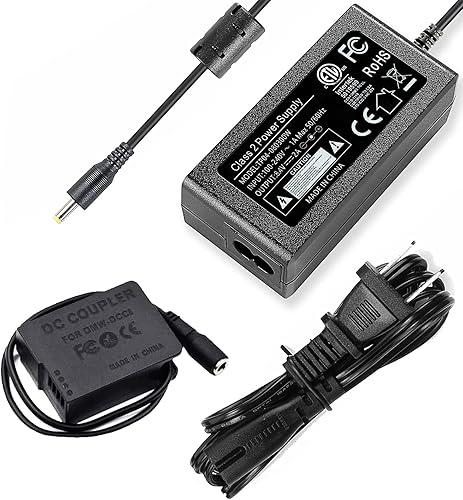 F1TP DMW-AC10 DMW-DCC8 Adaptador de corriente de CA Batería simulada para cámaras Panasonic Lumix DMC-G5 G6 G7 GX8 G80 G81 G85 GH2 GH2K FZ200 FZ300