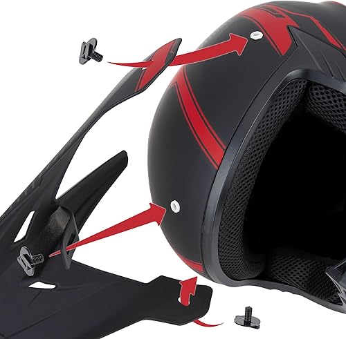Miniatura 6 de CARTMAN Casco para adultos de bicicleta de tierra, casco de motocicleta de cara completa aprobado por el DOT, mate negro y amarillo para motocross,