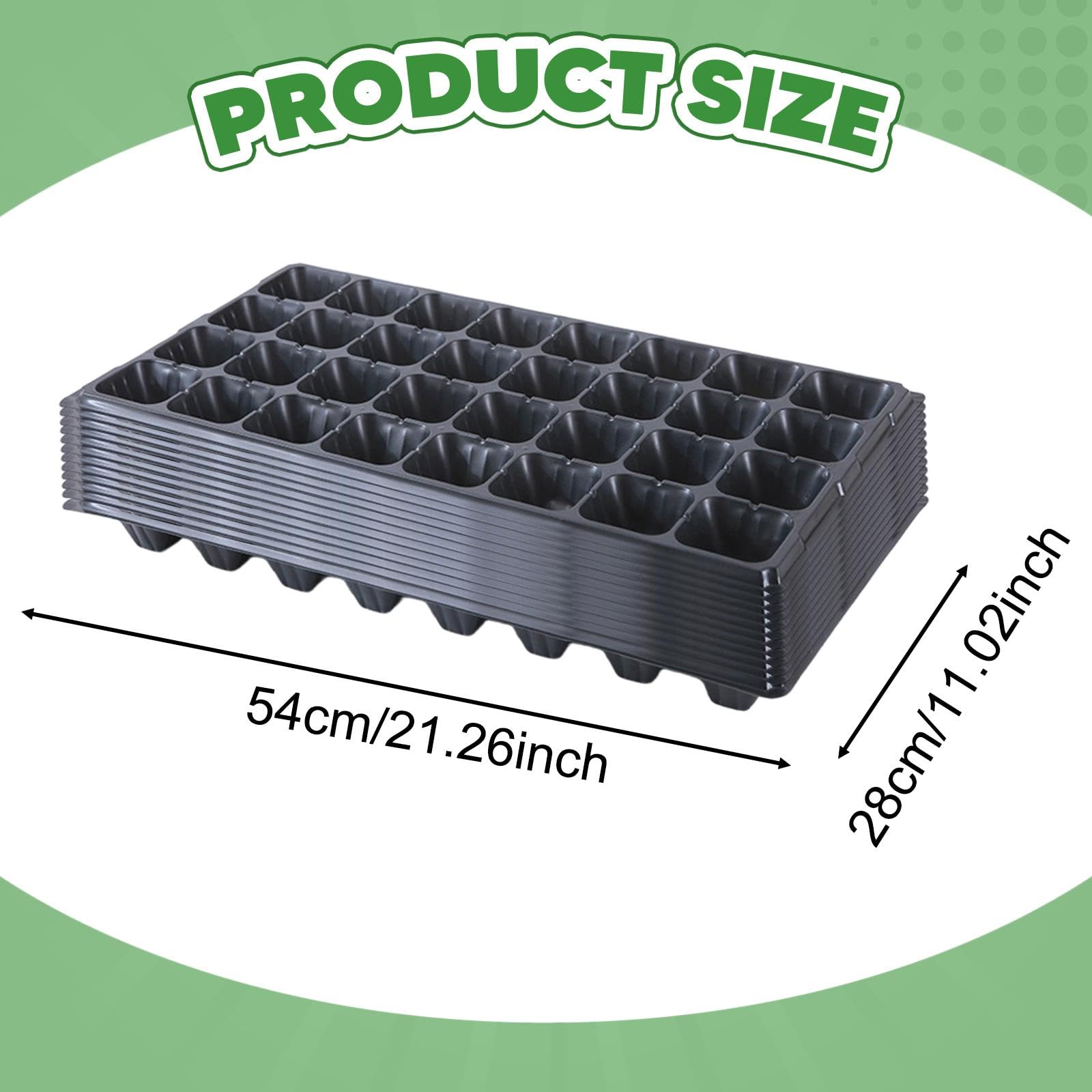 12 Pezzi Vaschette per Piantine Vassoi Germinazione Multi Griglia Vassoi Avviamento Semi per Microgreens Propagatori in PP Resistente Adatte a, 32 Celle