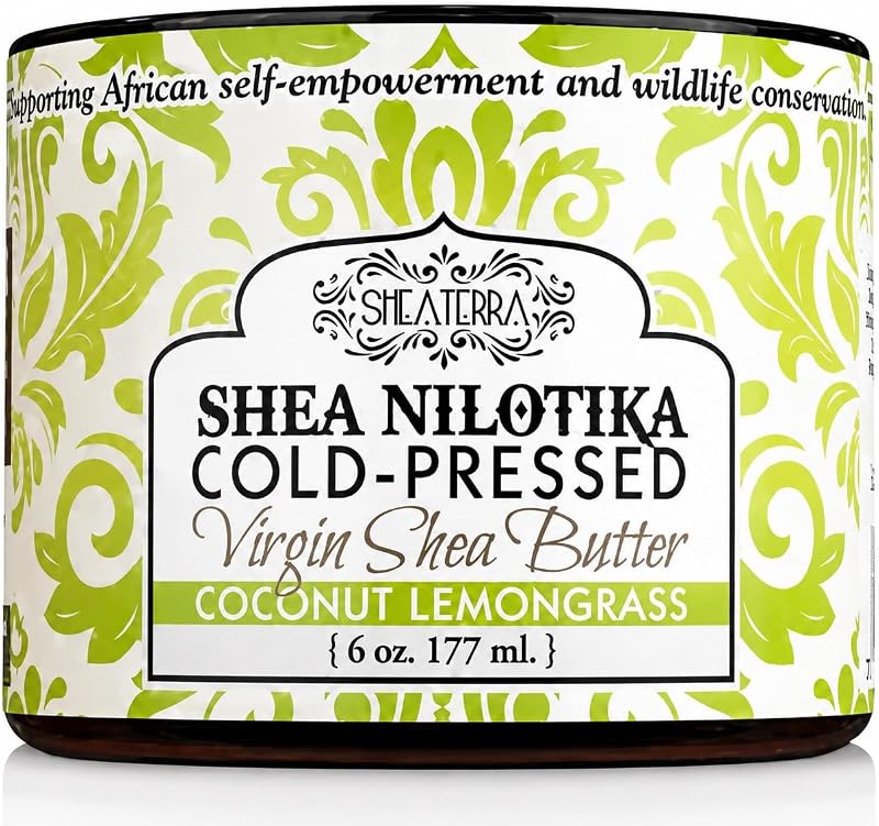 Shea Terra Organics Manteiga de Karité Shea Nilotik’ Prensada a Frio com Coco e Capim-limão