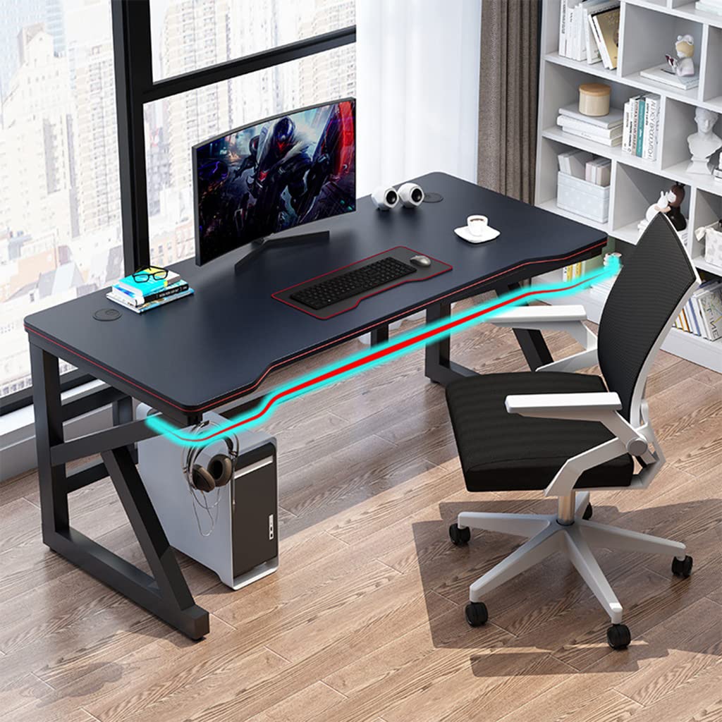 Biurko gamingowe, PC SXZenSpace, biurko dla graczy w kształcie litery K z powierzchnią z włókna węglowego, hak na słuchawki stabilne metal i drewno do biura, białe - L 80 cm