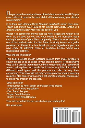 Miniatura 2 de The Ultimate Bread Machine Cookbook Quick, Easy, Keto, Vegan and Gluten-Free Recipes for Baking Homemade Bread in a Bread Maker