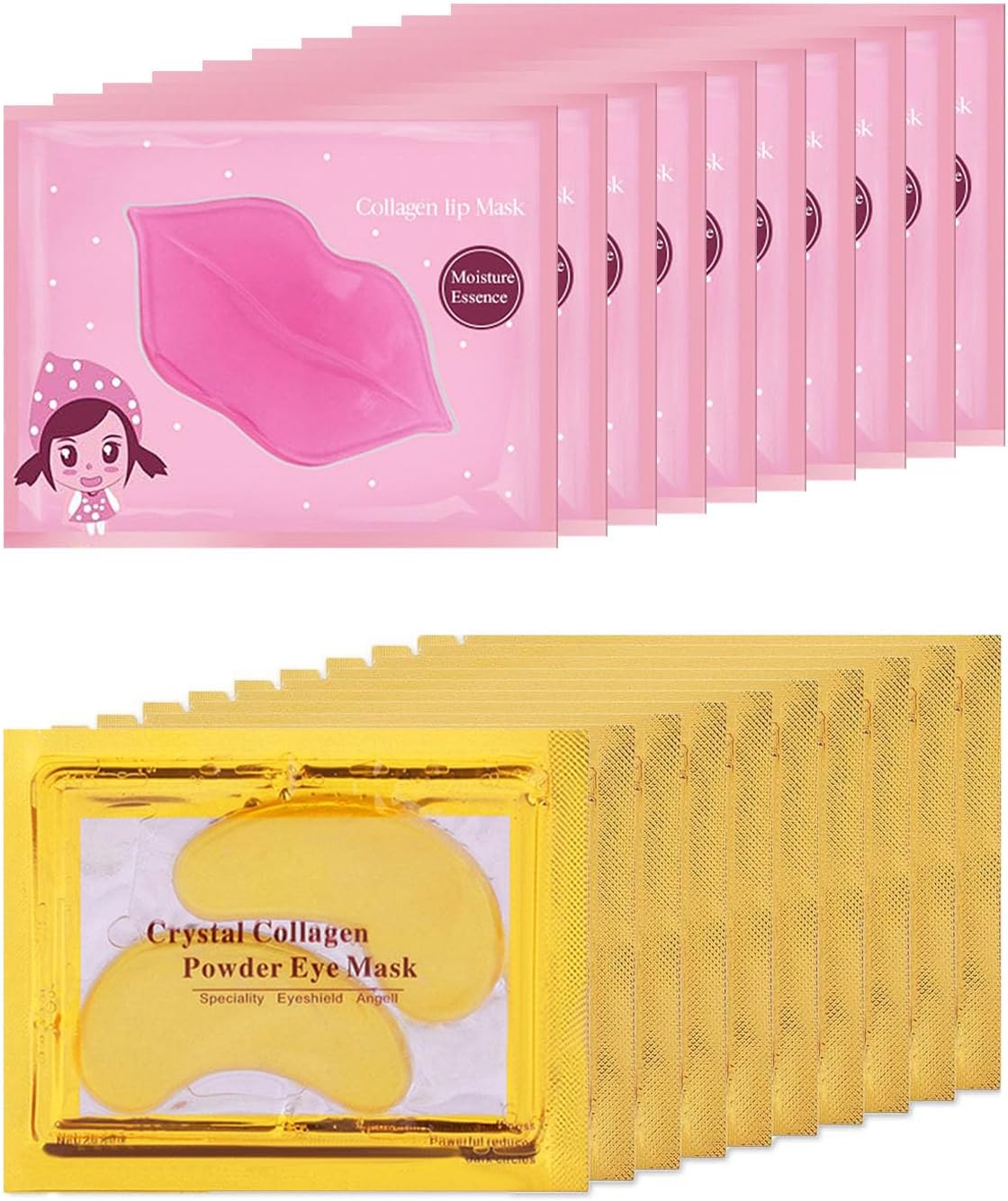 Eakroo 20 Pairs Lip Mask & Eye Mask, Under Eye Patches, Bridesmaid Gifts, Small Gifts for Women, Bulk Gifts for Women, Girl Stuff, Cute Stuff, Bachelorette Party Favors, Spa Party Supplies for Girls