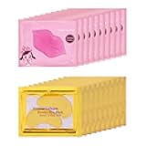 20 Pairs Lip Masks & Eye Mask, Under Eye Patches, Face Masks Skincare, Bridesmaid Gifts, Bachelorette Party, Hangover Kit, Bulk Gifts for Women, Bridal Shower Gifts, Reducing Fine Lines, Dark Circle