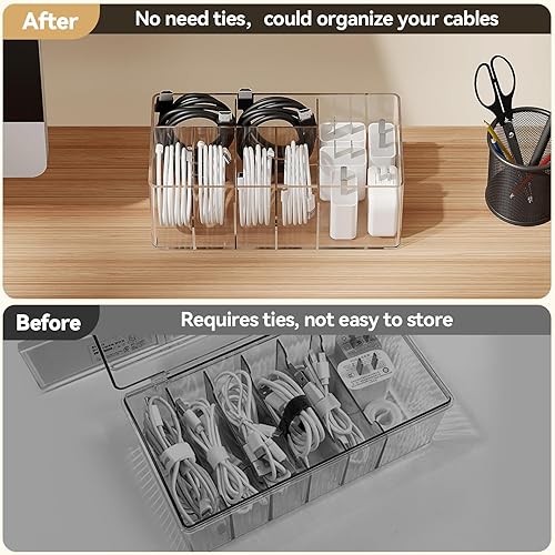 Miniatura 4 de Organizador de almacenamiento de cables de carga, fácil almacenamiento sin lazos, organizador de cables de carga, cajas de organización de cables, 1