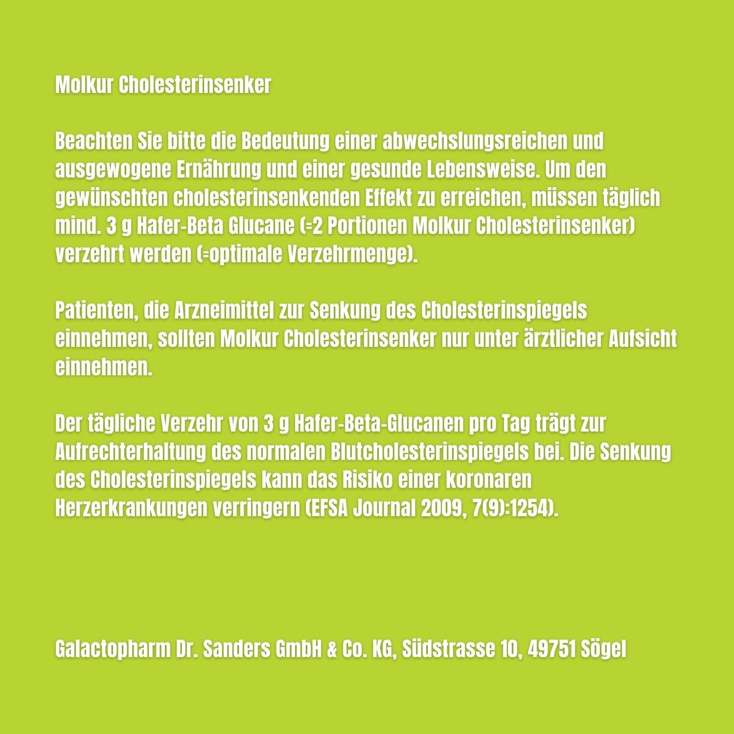 Cholesterinsenker Pulver – mit Hafer-Beta-Glucanen zur natürlichen Cholesterinreduktion – Herzgesundheit & LDL-Senkung – Erdbeergeschmack, Stevia, ohne Phytosterine