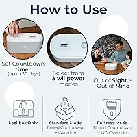 Vista 5 de Mindsight Timed Lock Box Unplug from Phones, Video Games, Social Media, Snacks & Cravings 3 Modes based on Willpower Easy to Use Out of