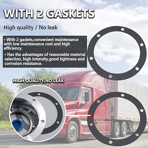 Miniatura 5 de 2 tapas de cubo de aluminio 343-4009 para eje de remolque, 3434009 tapas de cubo de 6 agujeros con tapones de tubo laterales y 2 tapones de goma