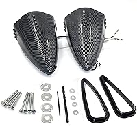 Vista 6 de HTTMT - Espejos laterales de visión trasera LED para cerdo de montaje lateral compatibles con la mayoría de los modelos de motocicletas japonesas