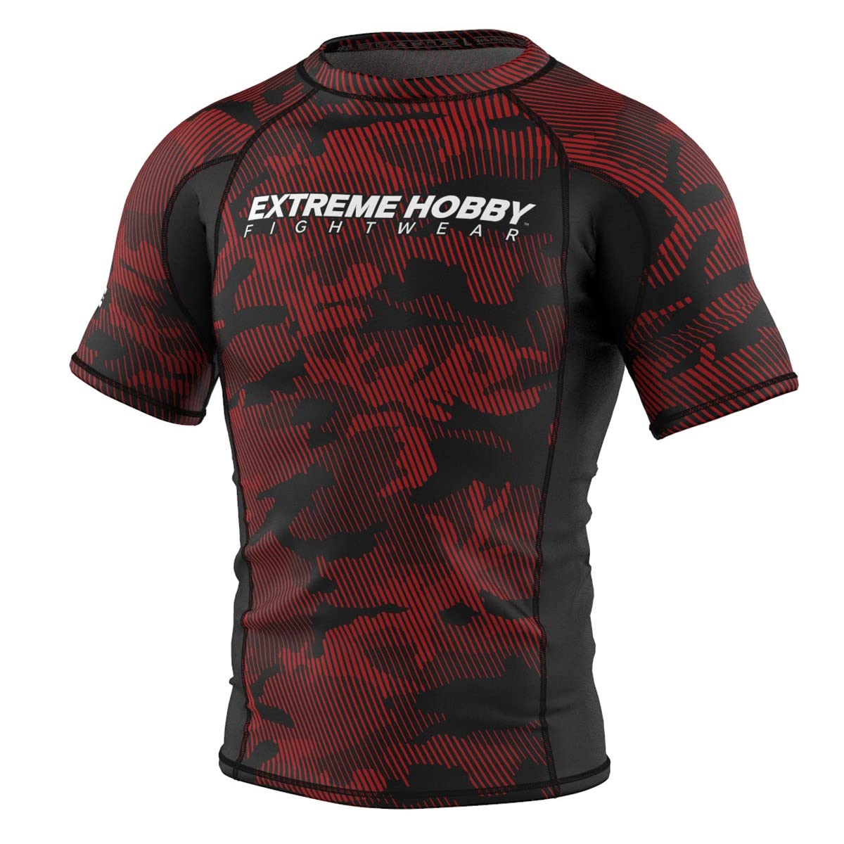 Rashguard Havoc, męski t-shirt sportowy, koszulka fitness, koszulka kompresyjna, koszulka z krótkim rękawem, koszulka funkcyjna, rozmiar XL, czerwony