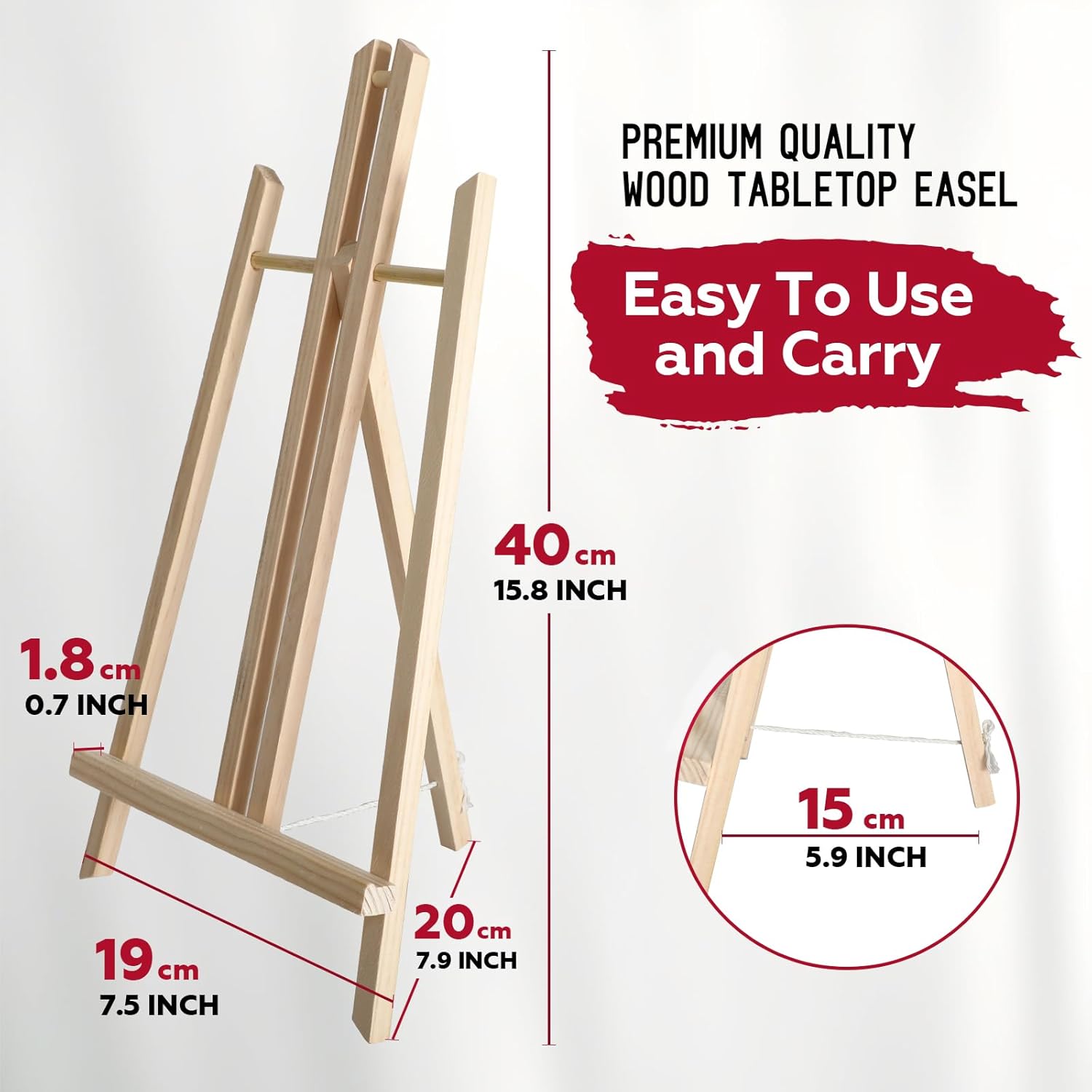 10 Pack 16 Inch Wooden Easel Stand, Portable A-Frame Tabletop Display Easel for Painting, Canvas, Photos, Signs, Art Easel forStudents, Beginners, Artists - Compact & Lightweight - Image 5