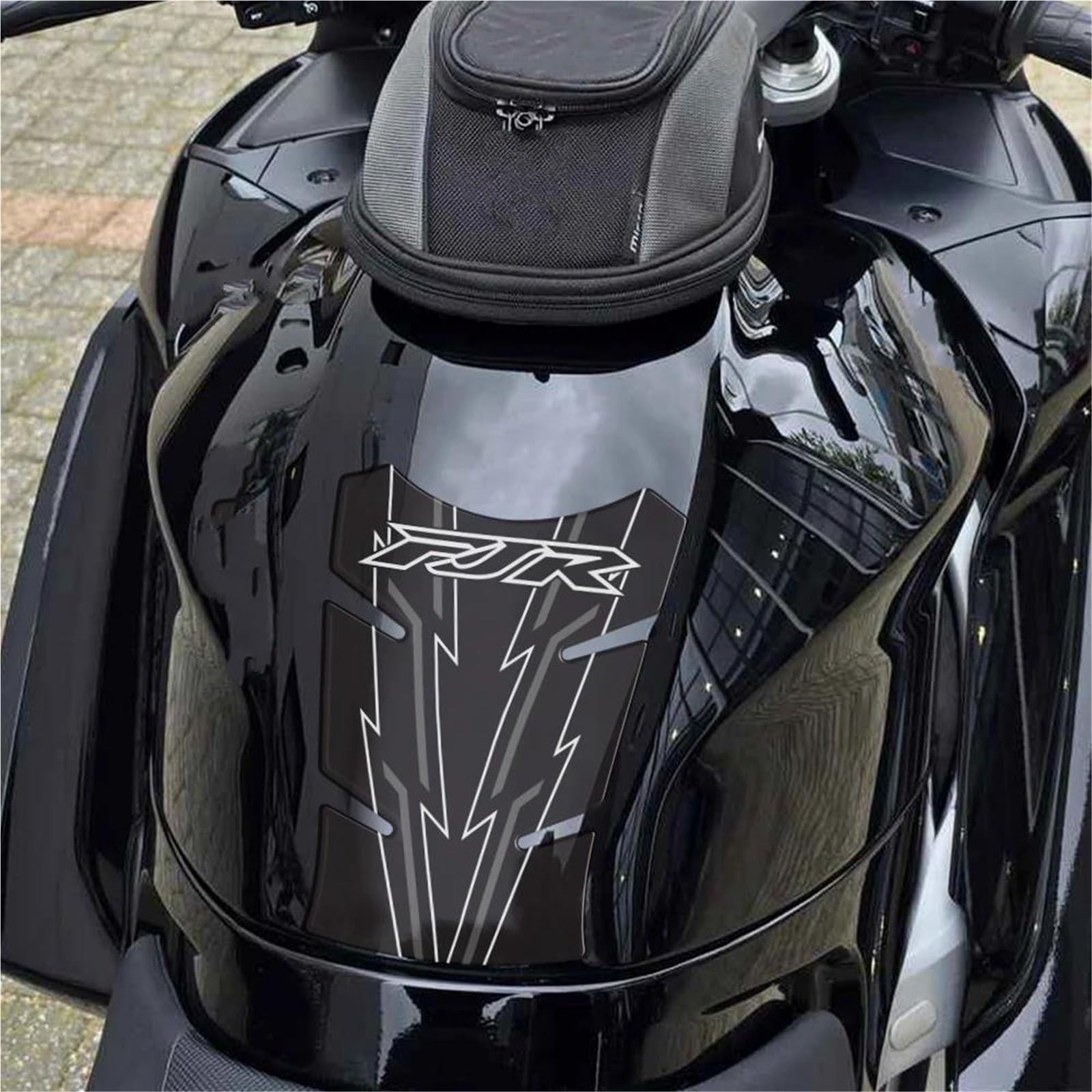 Autocollant Latéral pour Réservoir De Carburant pour Moto pour Y&amaha FJR 1300 FJR 1300 2001-2021 ProtéGe-RéServoirs(Noir 1)