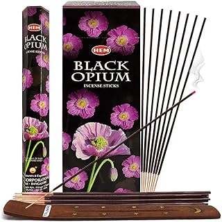 Black Opium Incense Sticks and Incense Stick Holder Bundle Insence Insense Hem Incense Sticks