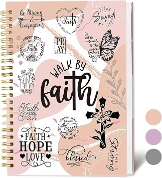 XKDOUS Hardcover Spiral Notebook, Bible Journal, Journal for Women, Pink