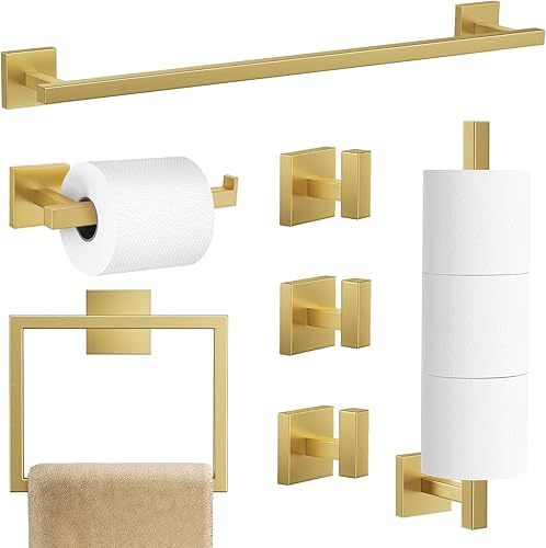 Miniatura 19 de TQKAG Juego de 5 piezas de accesorios de baño de níquel cepillado de 23.6 pulgadas, juego de toallero de acero inoxidable SUS304 montado en la
