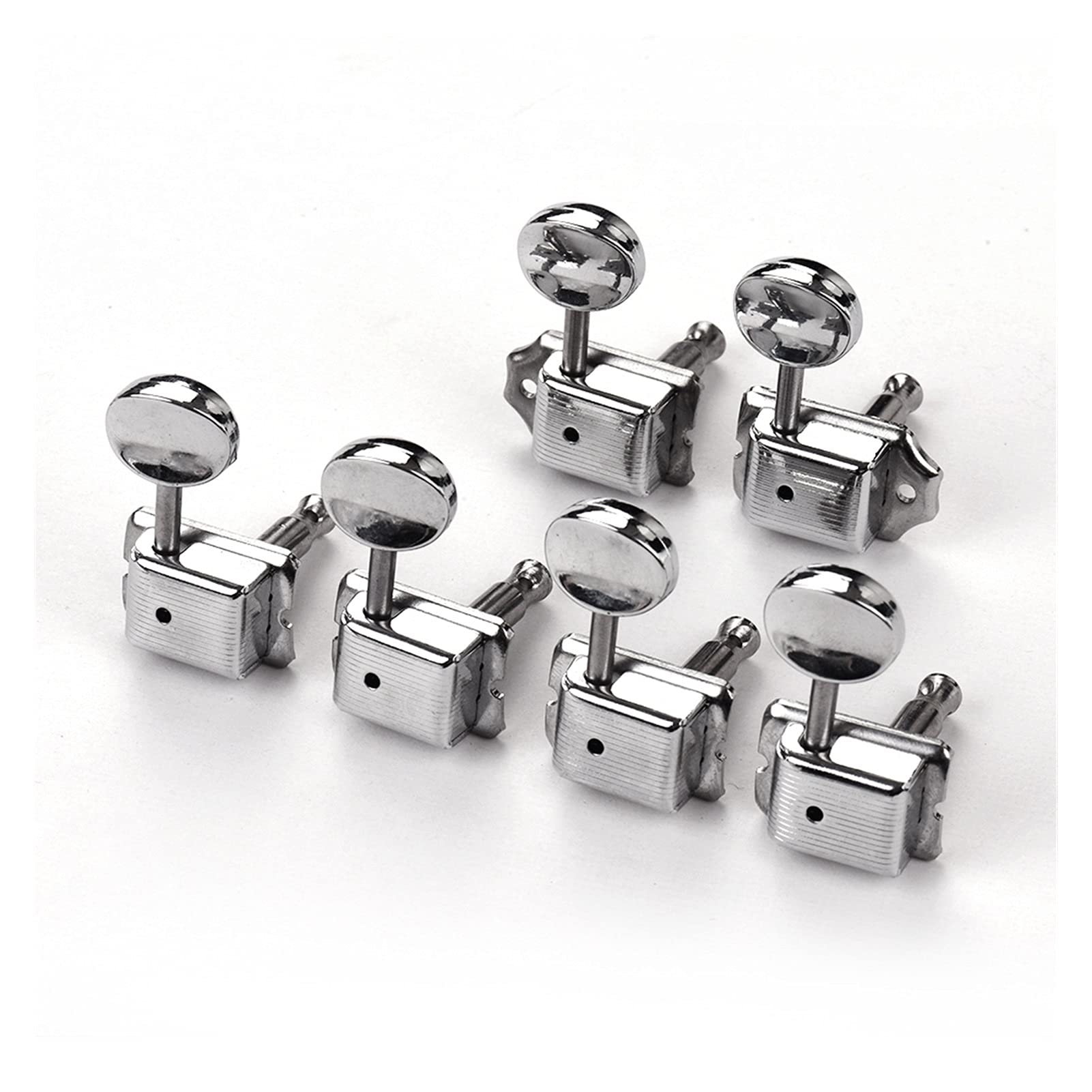 Clavijas Afinación 6 Sintonizadores De Bloqueo De Guitarra Semiculcidos En Línea Tuning Pegs Máquinas Cabezales Conjunto para S T Tele Electric Guitar