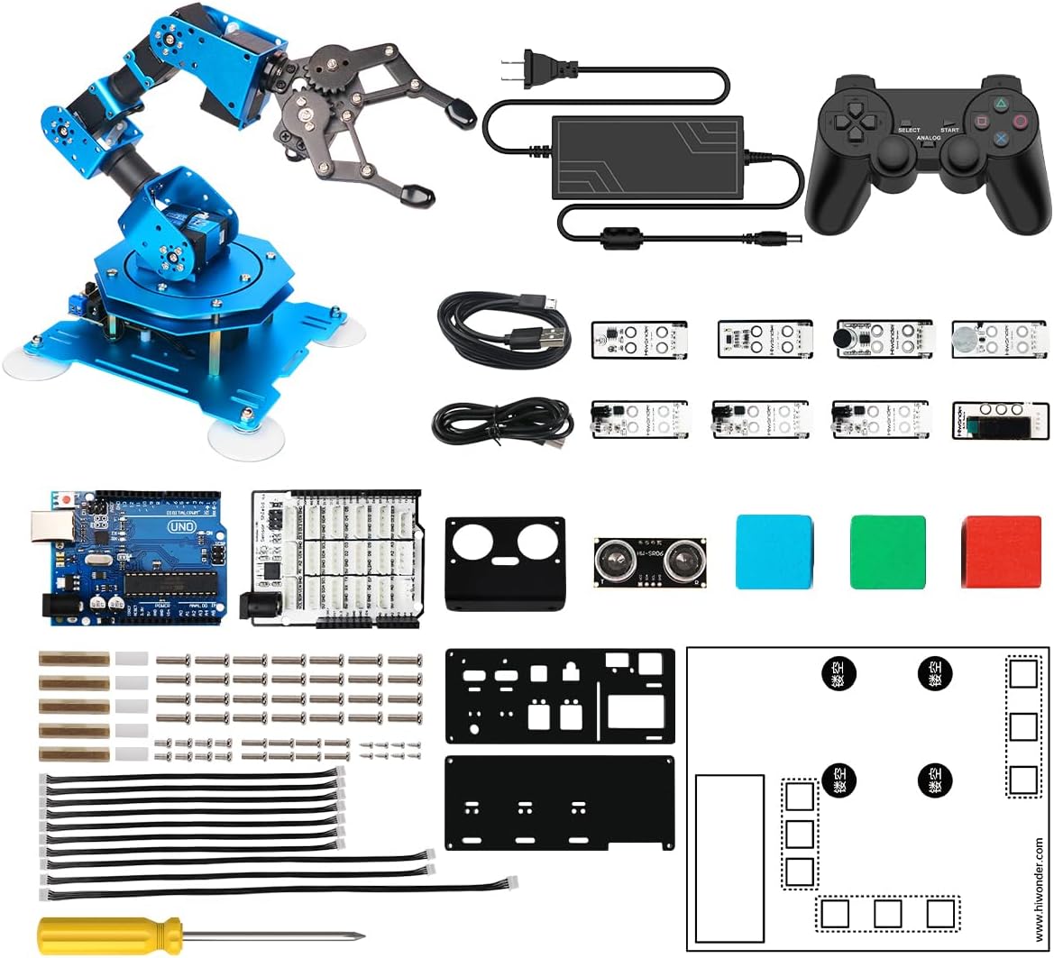 LewanSoul Robotic Arm 6DOF Robot Arm Kit with Secondary Development Compatible with Arduino, DIY Programming Kit STEAM Robot with Sensor and Arduino Open Source Code & Tutorial