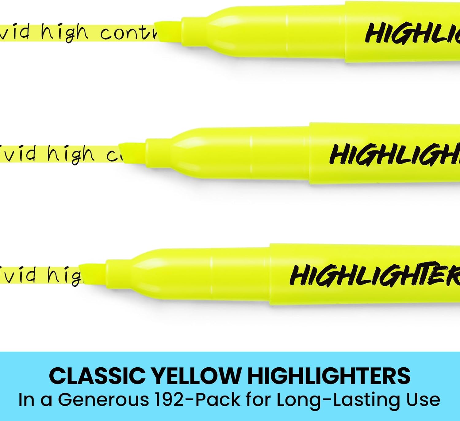 Taja192 Pack Highlighters, Yellow, Value Bulk Pack, Chisel Tip image 2