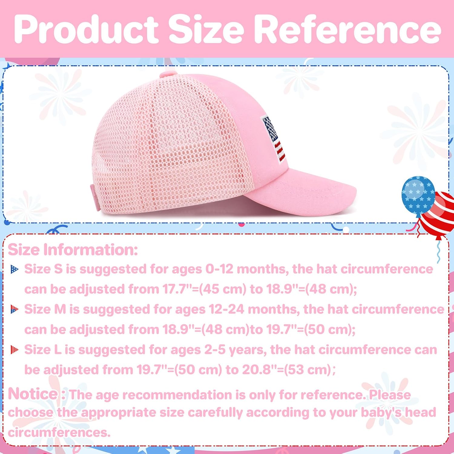 qikqik Baby Baseball Cap Toddler Baseball Hat Baby Ball Cap Infant Hats Toddler American Flag Hat Kids 4th of July Hats USA