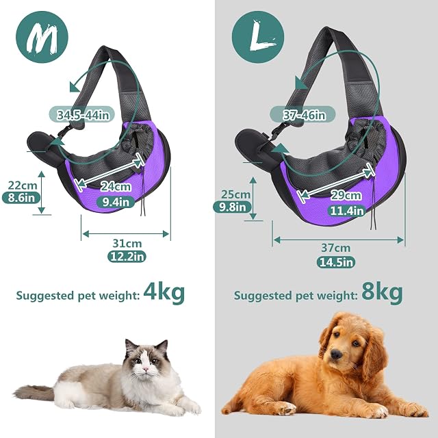Foto 6 de 7 de PETCUTE Transportín para Mascotas Bolsa Portátil para Perros Bolsa Portador Hombro de Perro Bolso de Hombro…