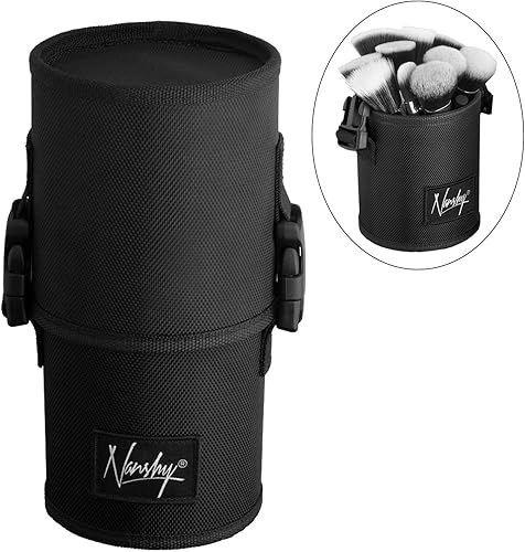 Miniatura 6 de Nanshy Soporte para brochas de maquillaje de viaje con tapa, grande, estuche para brochas de maquillaje para MUA - Bolsa organizadora de brochas de