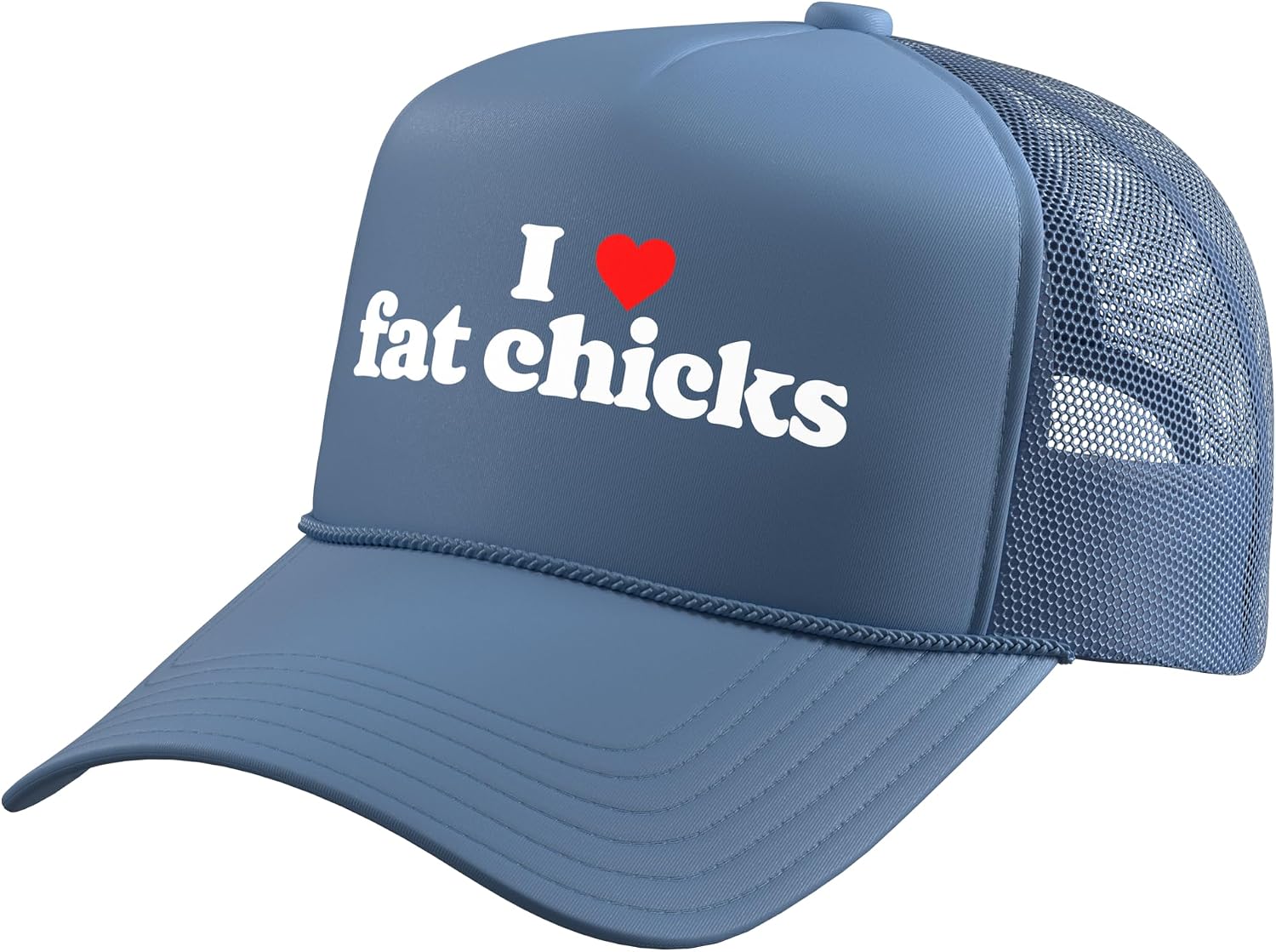 I Love Fat Chicks Funny Joke Party Trucker Hat with Adjustable Mesh Back