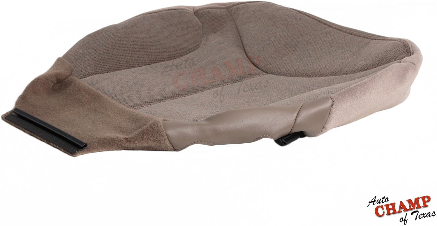 Compatible with 2001 GMC Sierra 2500h D SLE -Driver Side Bottom Cloth Seat Cover Tan