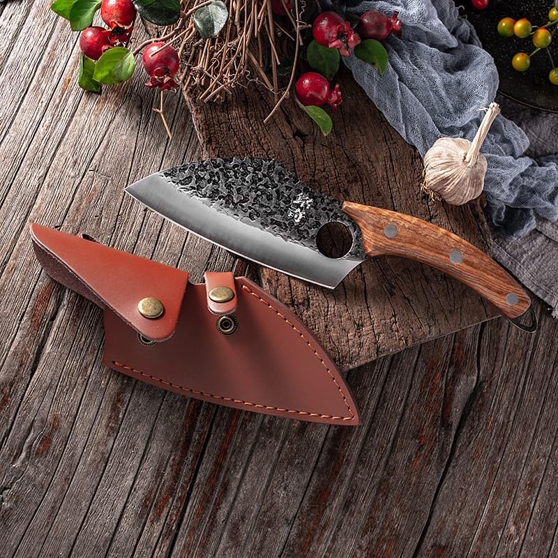 DAXXIN Meat Cleaver,Cleaver Knife, Sharp handmade ring meat cleaver kitchen cleaver slicing knife outdoor portable knife