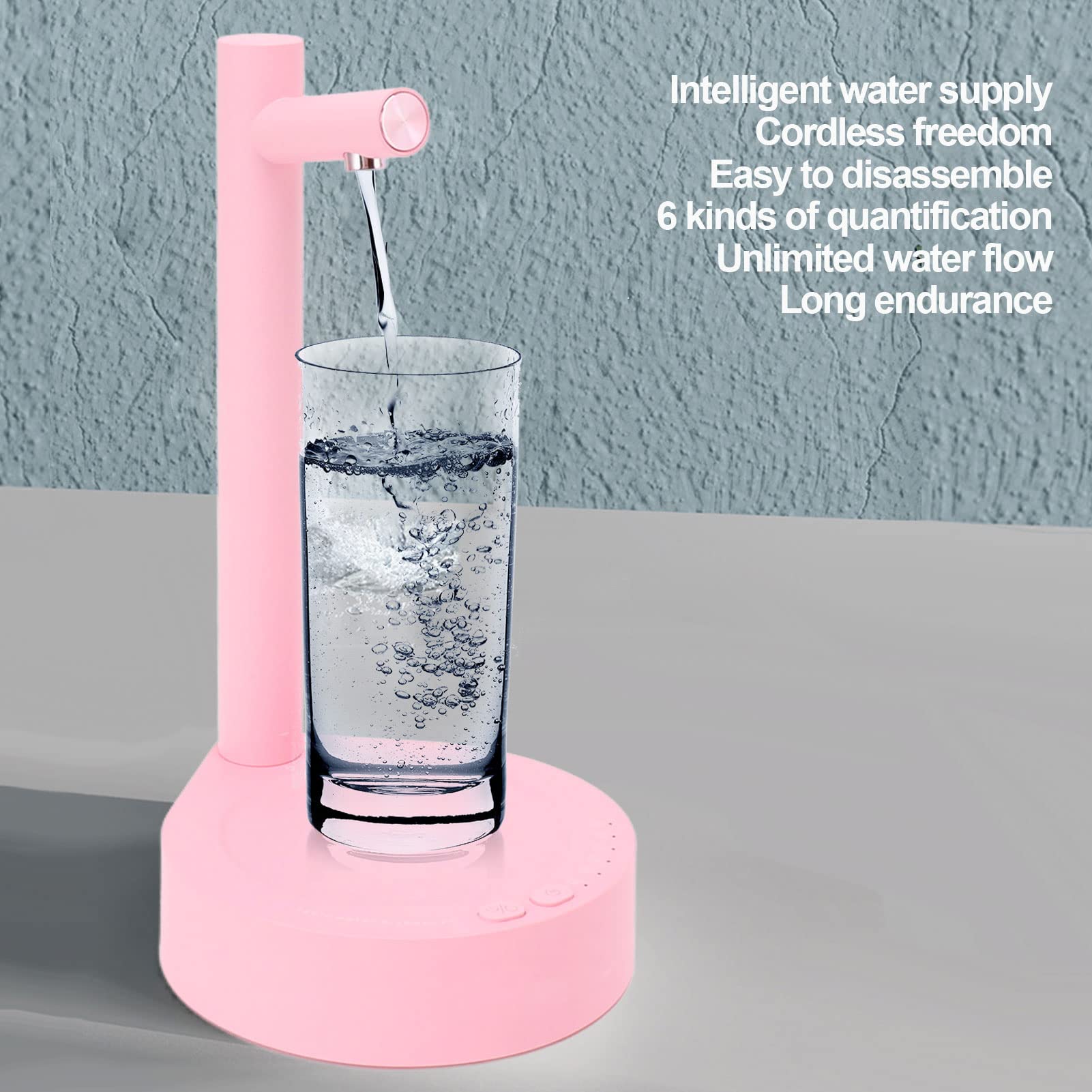 Desktop Water Bottle Dispenser Portable Removable 6 Speed Adjustable Electric Water Bottle Pump for Home Office and Outdoor Quantitative Output ()