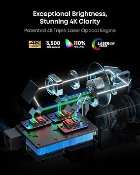 NEBULA X1 Bundle Triple Laser 4K Projector, 3,500 ANSI Lumens, 56,000:1 Contrast, 200W 4.1.2 Surround Sound, Wi-Fi Speaker, 0.9-1.5 Optical Zoom, Smart AI, Dolby Vision, 300 Screen, Micro Gimbal, GTV
