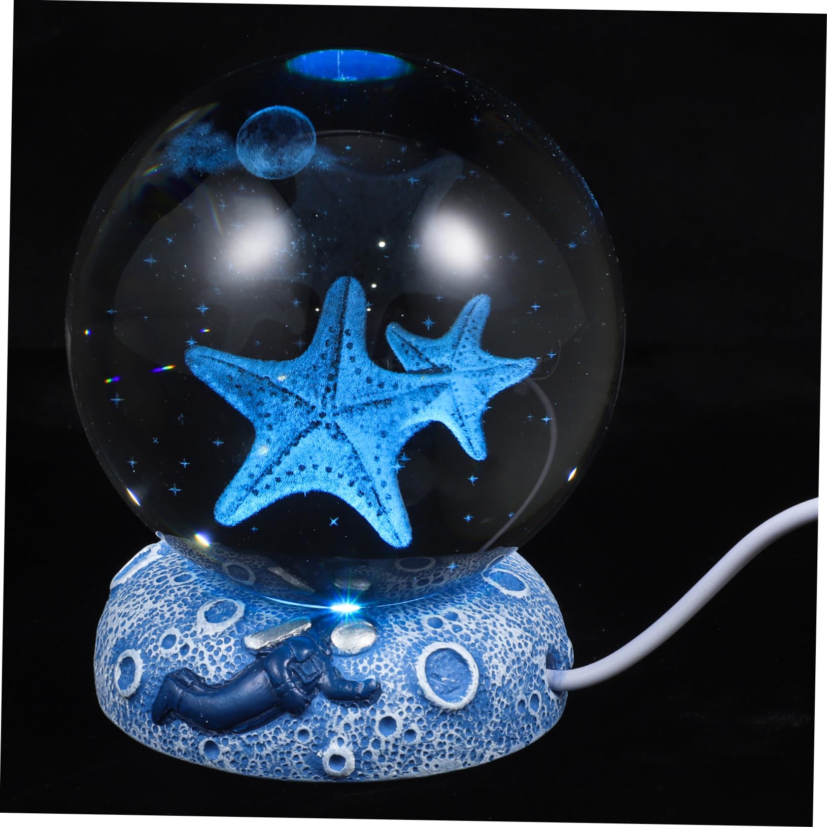 Lurrose Crystal Lamp Led Night Light Color Changing Function Portable USB Table Decor for Bedroom Dorm Home Use for Teen Girls and Christmas