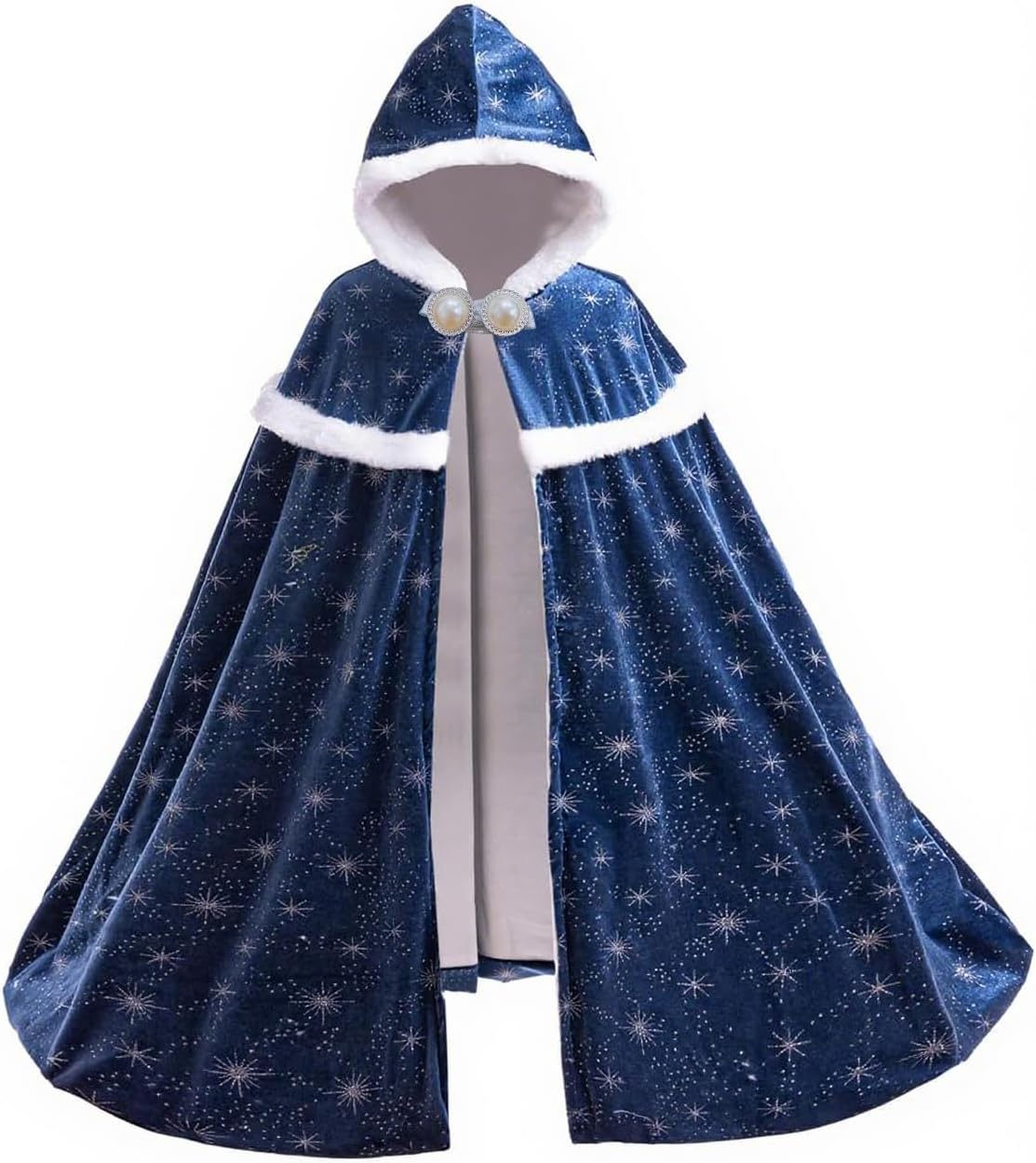 2025 Girls Fleece Warm Hooded Cape Kids Princess Cape for Elsa 2-10Years