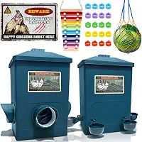 Conjunto de alimentador automático de galinhas e bebedouro de copo - Acessórios para galinheiro, alimentador de aves sem desperdício, 7,3 kg