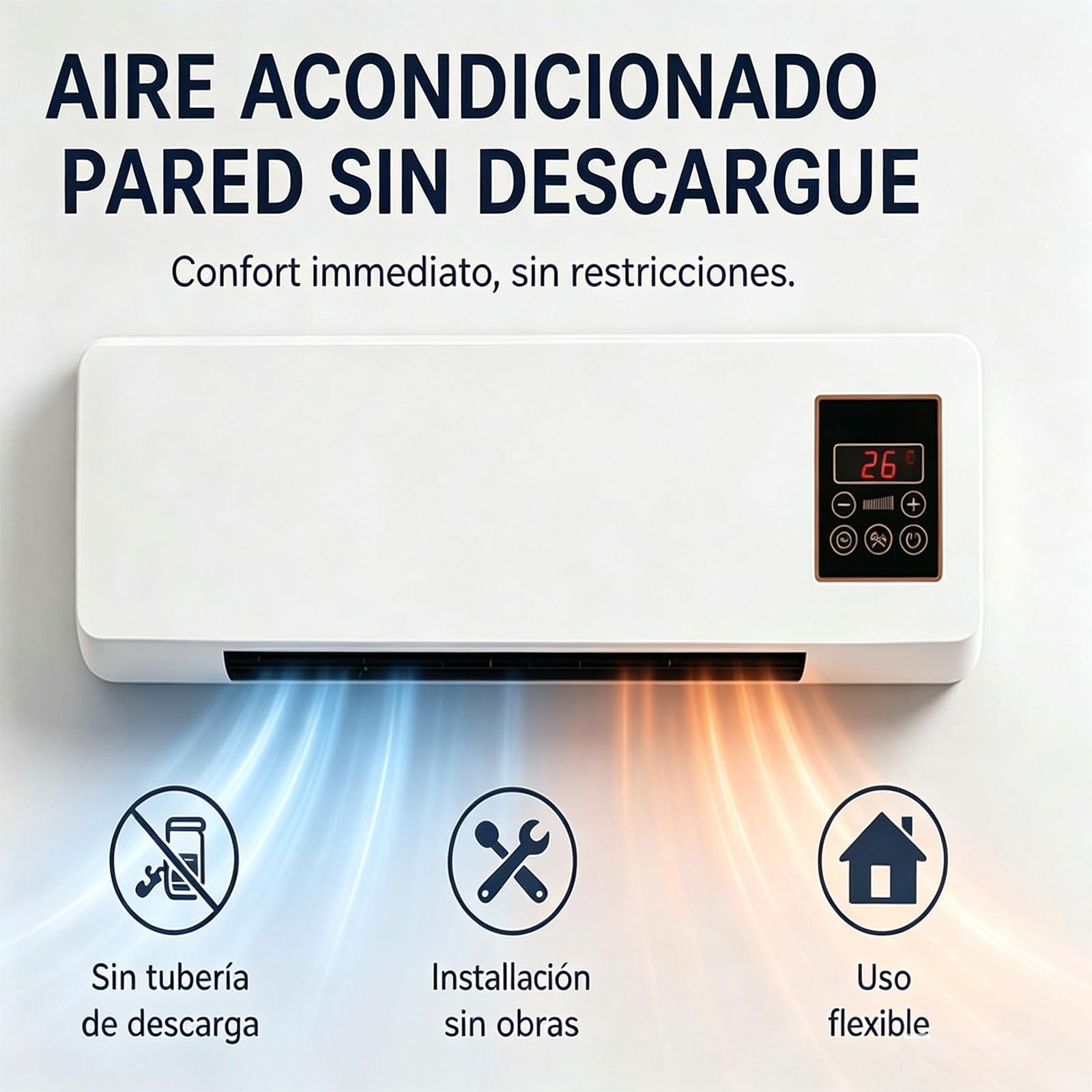 Aire Acondicionado Sin Unidad Exterior, Aire Frio Calor Sin Unidad Exterior, CalefaccióN/Aires Acondicionados RáPido Y Natural SúPer Silencioso (Blancas)