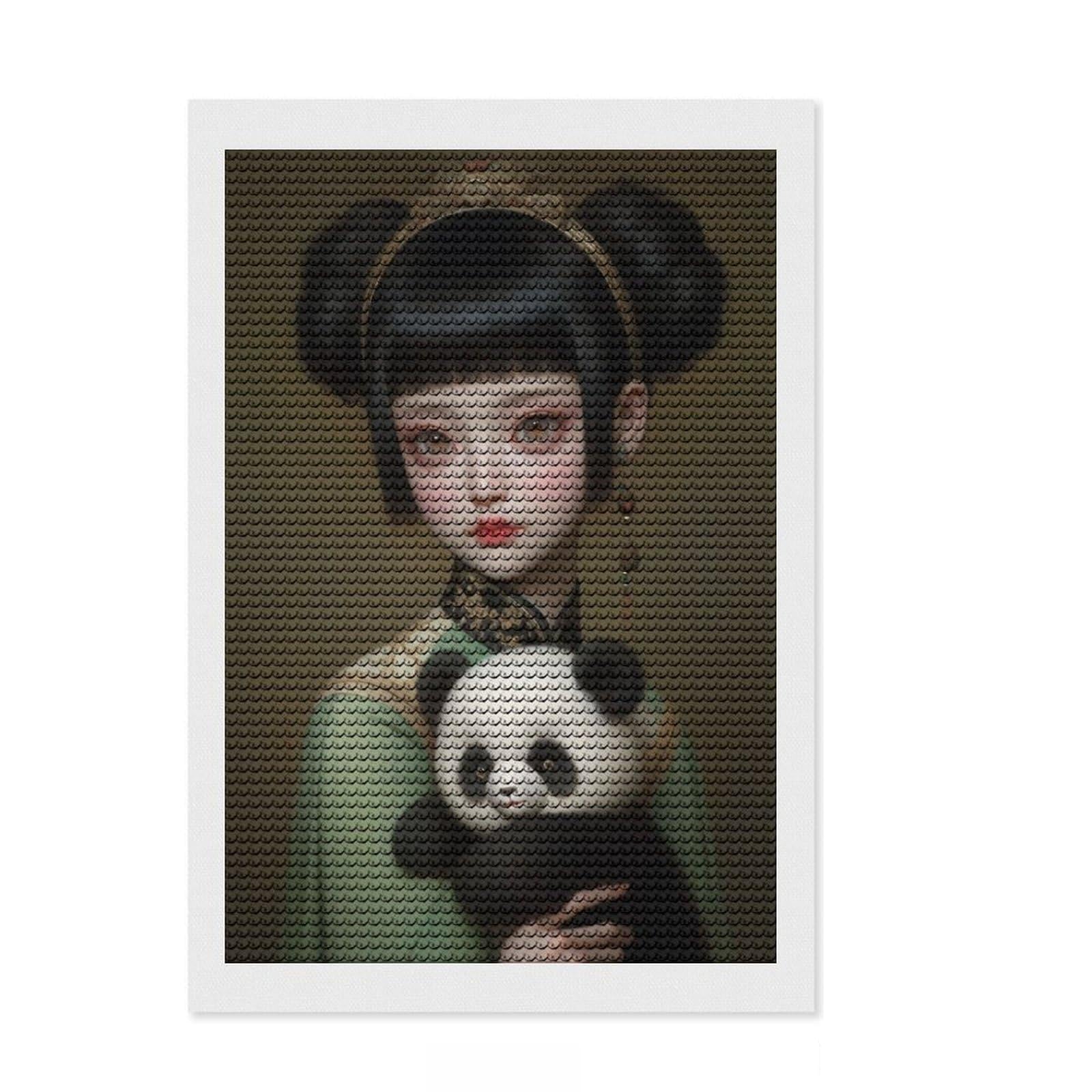 Junmoney My Little Panda Round Drill Diamond Painting 8"x12", Gift Idea, for Teens, Fun Craft Experience, Aesthetic Room Decor
