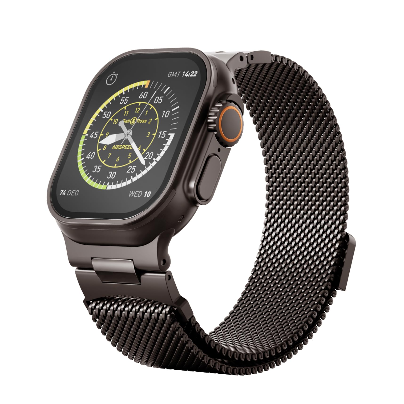 Magnetic Milanese Loop for Apple Watch Ultra 4/3/2 Bands 42/44/45/46mm Men Gunmetal Gray 49/46/45/44/42mm(s3/2/1)